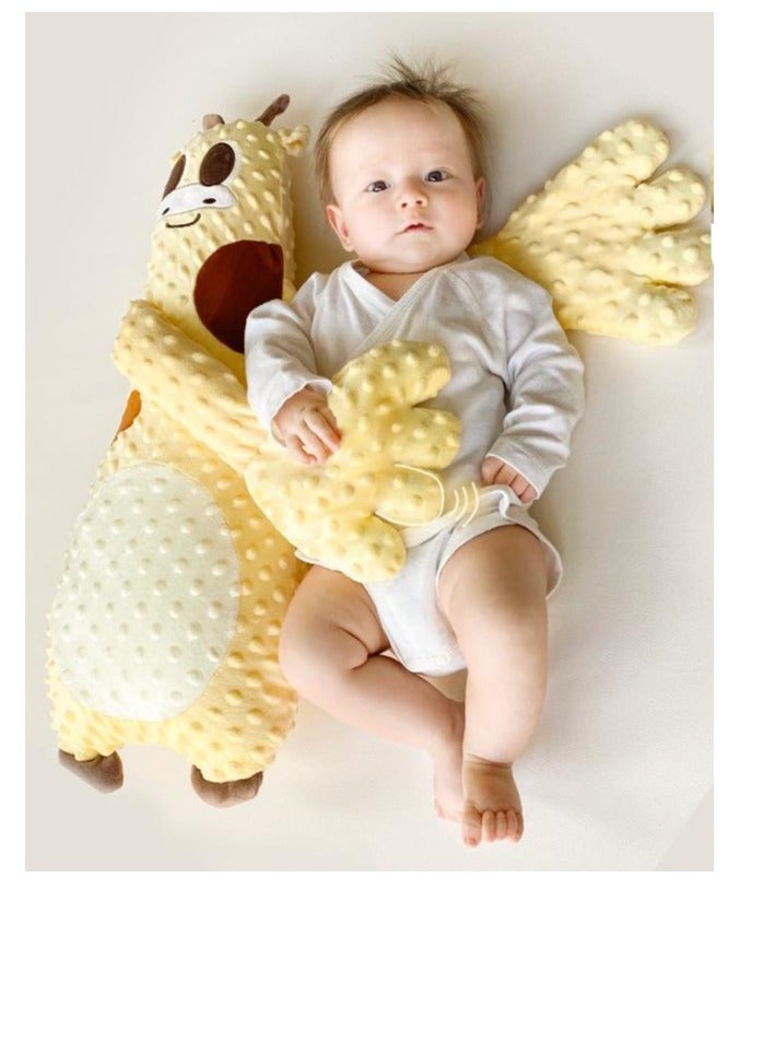 DUNISO ألعاب نوم بات للأطفال، وسائد استرخاء، دمى مهدئة للنوم (مع وسادات راحة أوتوماتيكية)، وسائد يدوية أوتوماتيكية للتحكم عن بُعد على شكل كرتوني لطيف، يمكن احتضانها وتهدئتها للنوم، يمكن تسخينها، تساعد على النوم وتمنع الخوف (غزال أصفر) - Image 1