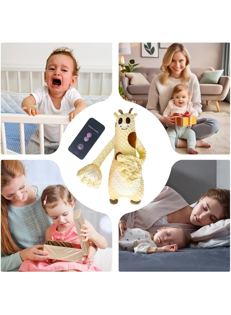 DUNISO ألعاب نوم بات للأطفال، وسائد استرخاء، دمى مهدئة للنوم (مع وسادات راحة أوتوماتيكية)، وسائد يدوية أوتوماتيكية للتحكم عن بُعد على شكل كرتوني لطيف، يمكن احتضانها وتهدئتها للنوم، يمكن تسخينها، تساعد على النوم وتمنع الخوف (غزال أصفر) - Image 4