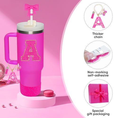 Miglaja Accessories Set for Stanley Cup Accessories - Gift Box Contain Straw Topper, Sillicone Boot, Letter Stickers and Pendants,Spill Stopper Set - Image 5