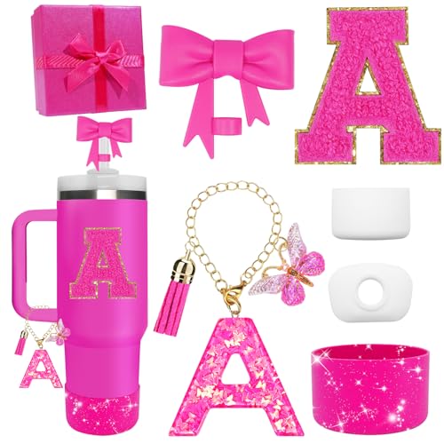 Miglaja Accessories Set for Stanley Cup Accessories - Gift Box Contain Straw Topper, Sillicone Boot, Letter Stickers and Pendants,Spill Stopper Set - Image 1