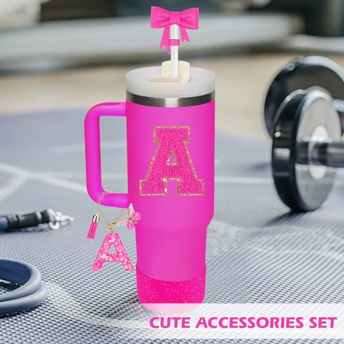 Miglaja Accessories Set for Stanley Cup Accessories - Gift Box Contain Straw Topper, Sillicone Boot, Letter Stickers and Pendants,Spill Stopper Set - Image 4