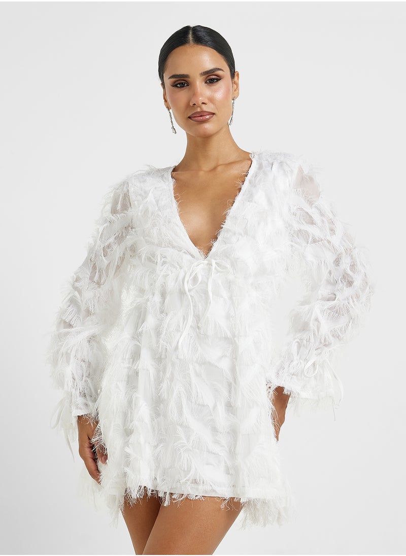 Jaded Rose V-Neck Tussel Mini Dress  - Image 1