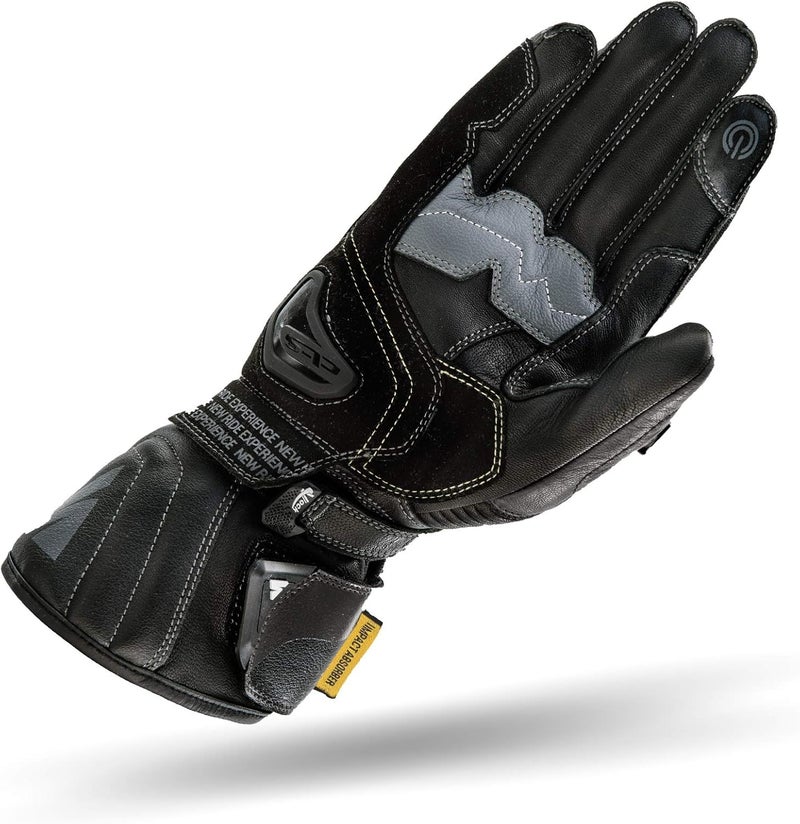SHIMA STR-2 Men's Leather Motorbike Gloves - Armoured, Touchscreen Compatible, Black, 3XL - Image 2