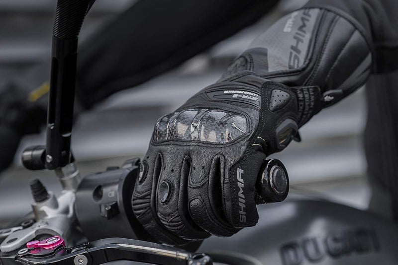 SHIMA STR-2 Men's Leather Motorbike Gloves - Armoured, Touchscreen Compatible, Black, 3XL - Image 5