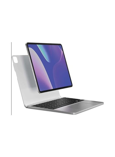 Brydge 12.9 MAX+ Wireless Keyboard Case with Multi-Touch Trackpad for iPad Pro 12.9-inch (3rd, 4th & 5th Gen), Integrated Magnetic SnapFit Case | Silver Keyboard with White Case