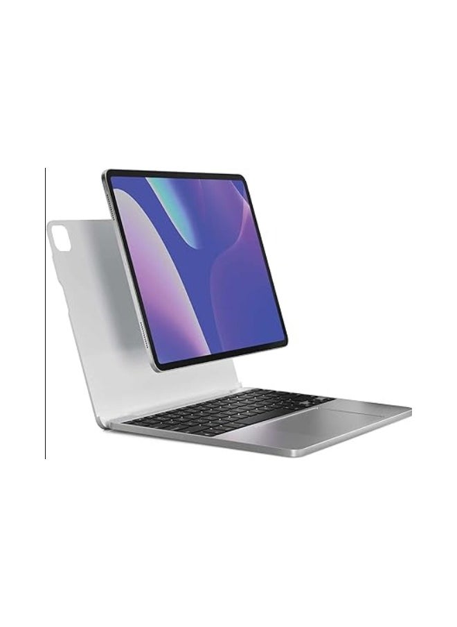 Brydge - Brydge 12.9 MAX+ Wireless Keyboard Case with Multi-Touch Trackpad for iPad Pro 12.9-inch (3rd, 4th & 5th Gen), Integrated Magnetic SnapFit Case | Silver Keyboard with White Case - Image 1