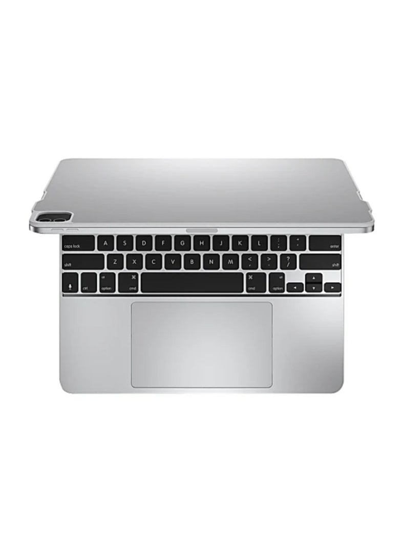 Brydge - Brydge 12.9 MAX+ Wireless Keyboard Case with Multi-Touch Trackpad for iPad Pro 12.9-inch (3rd, 4th & 5th Gen), Integrated Magnetic SnapFit Case | Silver Keyboard with White Case - Image 1