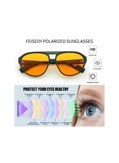 FEISEDY Sunglasses Women Polarized Small Retro Sunglasses for Men 90s Vintage Trendy PC Frame Oval Sun Glasses B2373  - Image 5