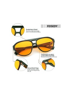 FEISEDY Sunglasses Women Polarized Small Retro Sunglasses for Men 90s Vintage Trendy PC Frame Oval Sun Glasses B2373  - Image 2