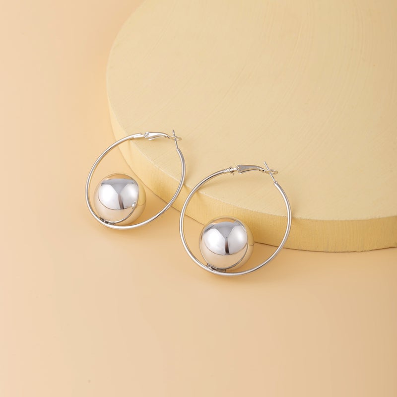 Minimalist Geometric Pearl Choker Necklace White K earrings 2671 