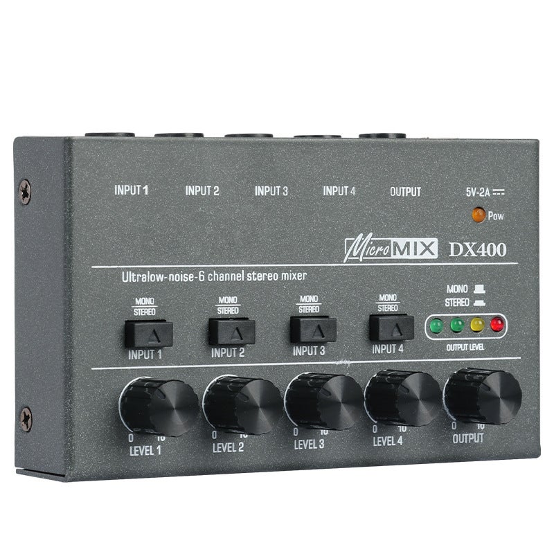 Four-Way Audio Mixer Mono Stereo Switching Mini Signal Diverter Small Headphone Amplifier - Image 1