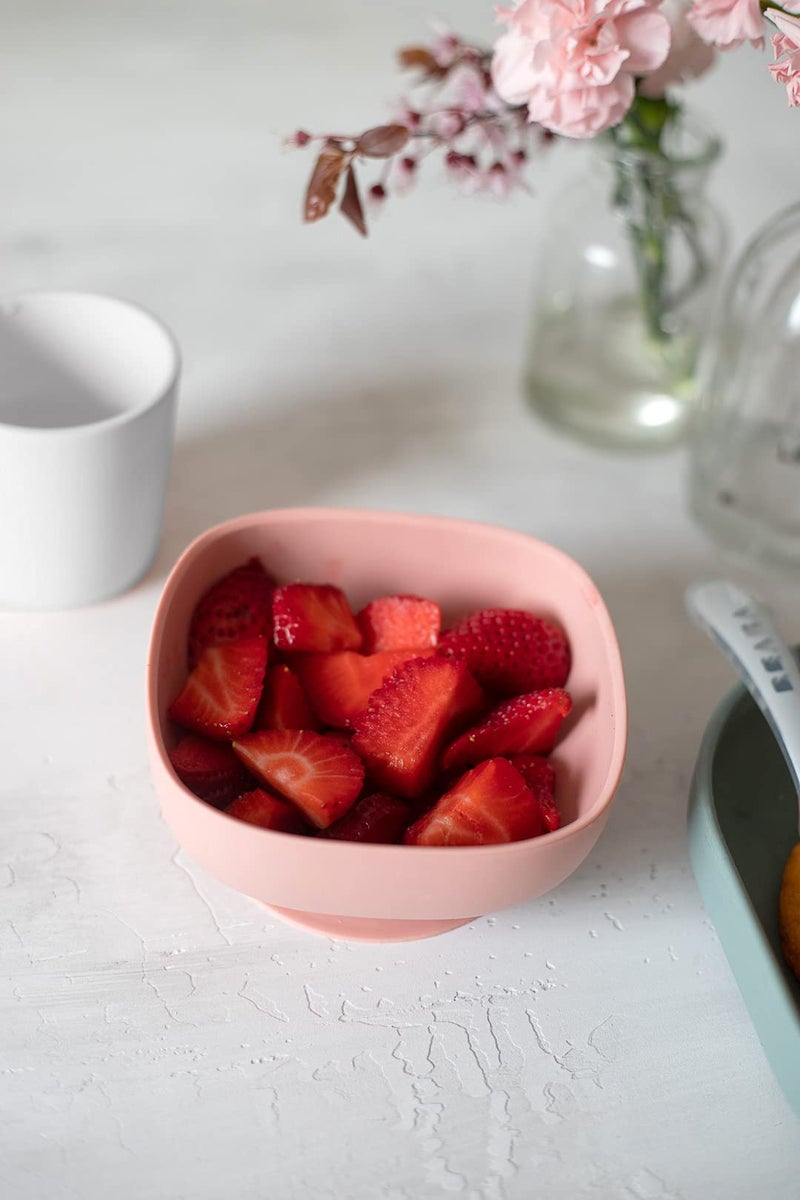 Beaba Silicone Suction Baby Bowl, Soft Anti Slip Durable Unbreakable Toddler Bowls, Baby Essentials, Toddler Baby Feeding, (Rose) - Image 3