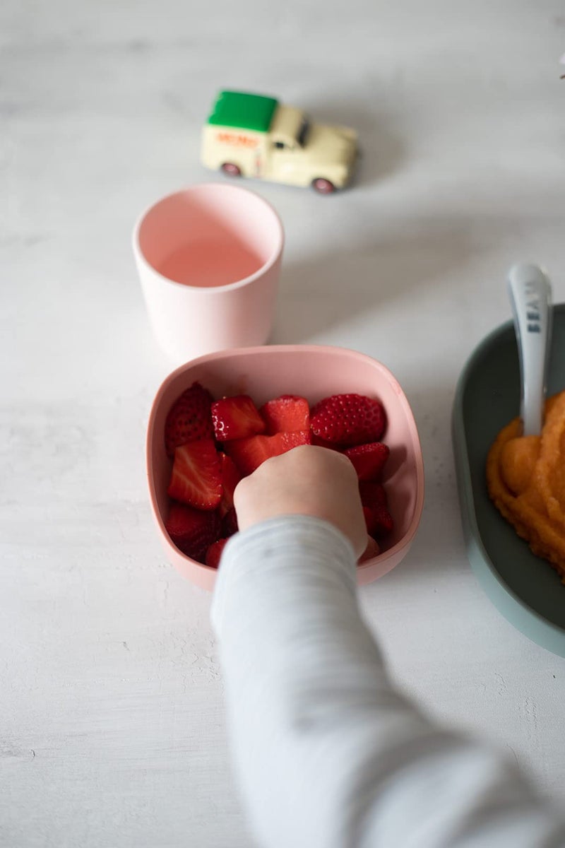 Beaba Silicone Suction Baby Bowl, Soft Anti Slip Durable Unbreakable Toddler Bowls, Baby Essentials, Toddler Baby Feeding, (Rose) - Image 2