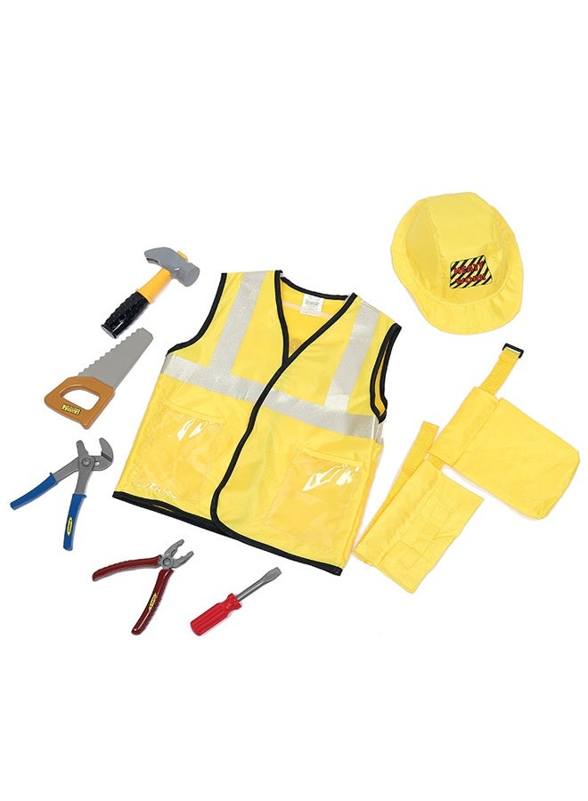 8 PCS Construction Worker Dress Up Set 3-7 Years Old Child - Image 2