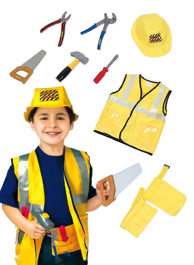 8 PCS Construction Worker Dress Up Set 3-7 Years Old Child - Image 1