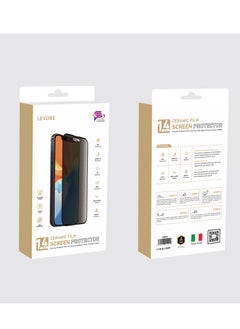 LEVORE غشاء حماية سيراميكي لجهاز iPhone 14 Pro، غطاء كامل بإطار أسود، الخصوصية وغير لامع  - Image 2
