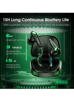 onikuma ONIKUMA T308 Wireless Earphones for Gaming, Continuous Use 6 hour- High Quality Sound, Glowing Lights, Long Battery Life, Black  - Image 4