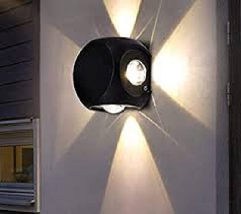 SEER 4 Way Oval Up Down LED Outdoor Waterproof IP65 Exterior Wall Step Light Fixture Lamp Warm White Black Body 8 WattsAluminium - Image 3
