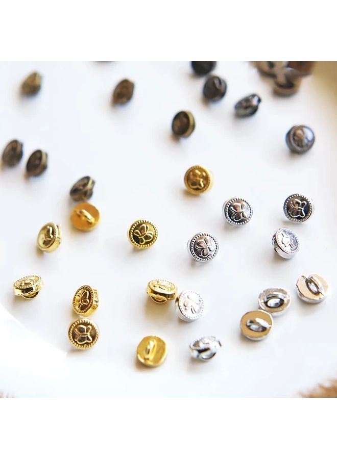 25 Pack Gun Black Gothic Metal Butterfly Shank Buttons 0 5cm For DIY Craft Sewing - Image 1