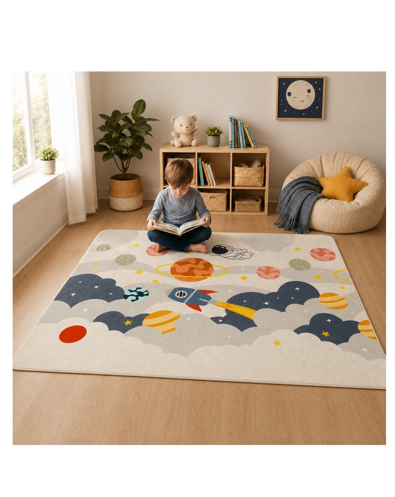 Factory Price Ayansh Space Cushion Play Mat Rug – Soft Padded Carpet with Non-Slip Backing, 160 x 200 cm - Image 2