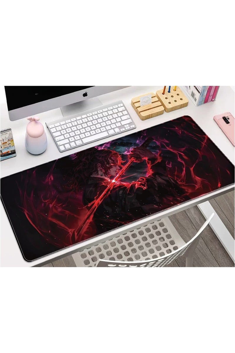 Heyla Extra-large anime cartoon game mouse pad, thickened desk pad with precise locking edge and anti-slip keyboard，15.7×35.4 inch - Image 2