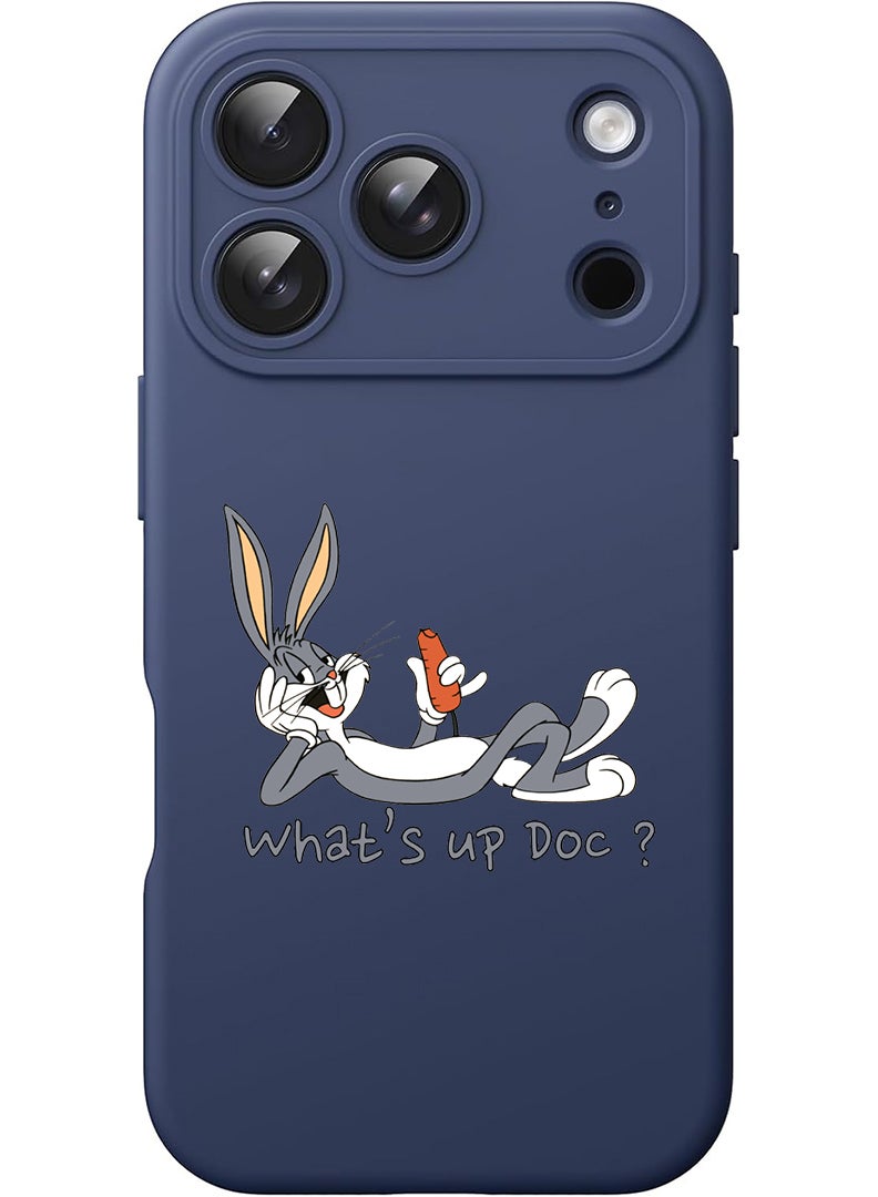 Theodor Protective Slim Fit Case Liquid Silicone Cover with Full Body Protection Anti-Scratch Shockproof Case For Apple iPhone 17 Pro (Blue) Whats up Doc - Image 1