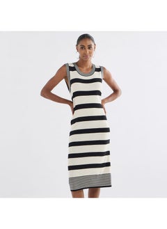 FAV Textured Sleeveless Dress with Round Neck  - Image 1