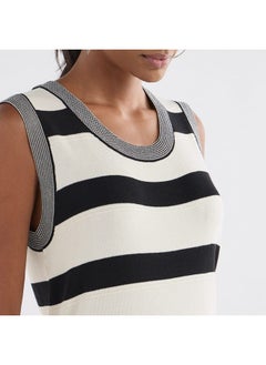 FAV Textured Sleeveless Dress with Round Neck  - Image 4