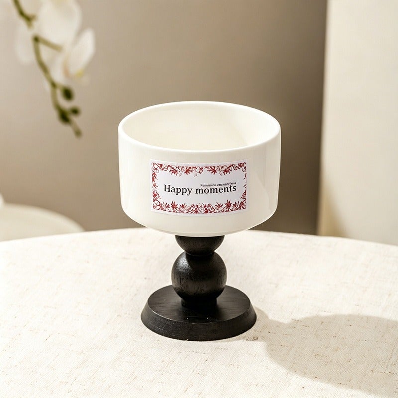 Natural Crystal Fire-Free Aromatherapy Stone Set with Ceramic Tall Candle Holders - Home Fragrance Decor, Holiday Gift
