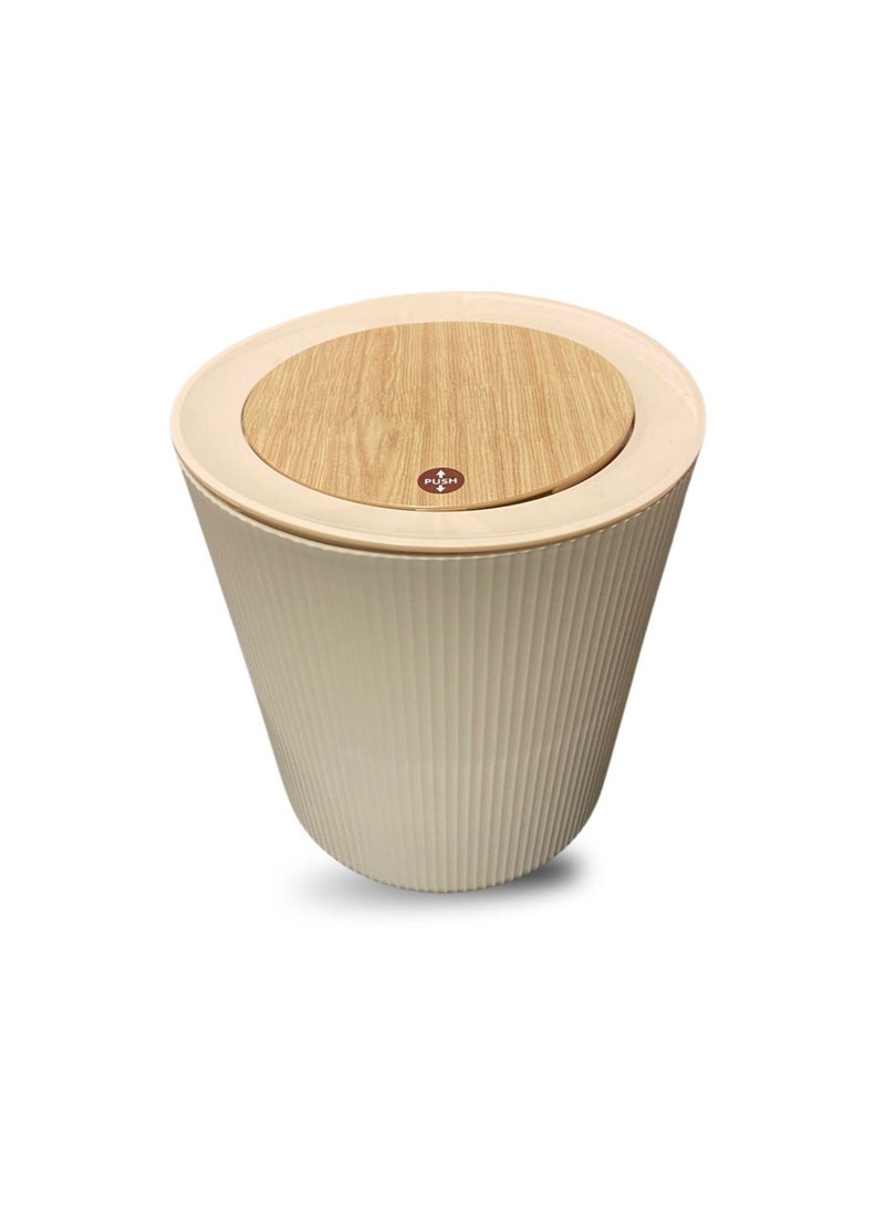 Touch Top Trash Bin with Lid – Plastic Waste Basket for Home & Office - Image 1