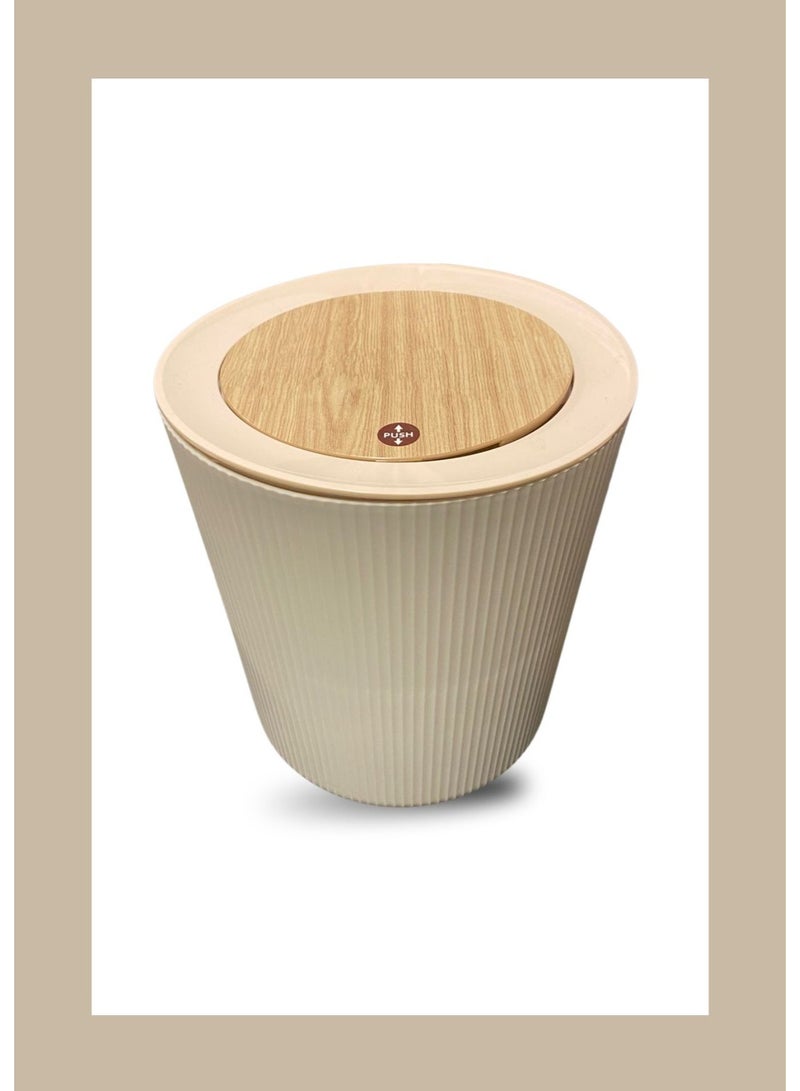 Touch Top Trash Bin with Lid – Plastic Waste Basket for Home & Office - Image 2