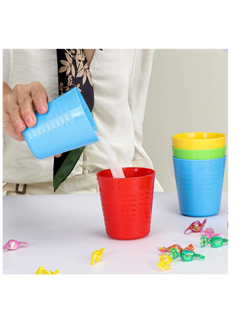 Kids Plastic Cups Set, 12 Pcs 8 oz Kids Drinking Cups, Toddler Cups Reusable Drinking Cups for Kids, BPA-Free Cups for Kids & Toddler, Stackable Juice Tumblers, Unbreakable Plastic Drinking Cups - Image 4