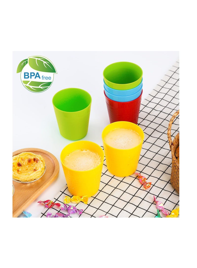 Kids Plastic Cups Set, 12 Pcs 8 oz Kids Drinking Cups, Toddler Cups Reusable Drinking Cups for Kids, BPA-Free Cups for Kids & Toddler, Stackable Juice Tumblers, Unbreakable Plastic Drinking Cups - Image 2