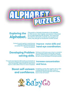 BabyGo BabyGo Alphabets Jigsaw Puzzle for 3+ Years, Blue  - Image 5