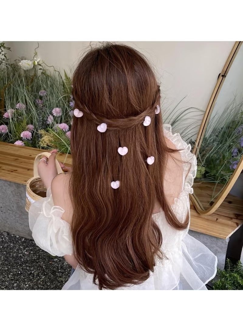 20-Piece Small Hair Clips,Cute Hair Pins Pink Hair Clips,Heart Rose Peach Bow Hair Barrettes Mini Hair Clips for Women girl (Pink) - Image 5