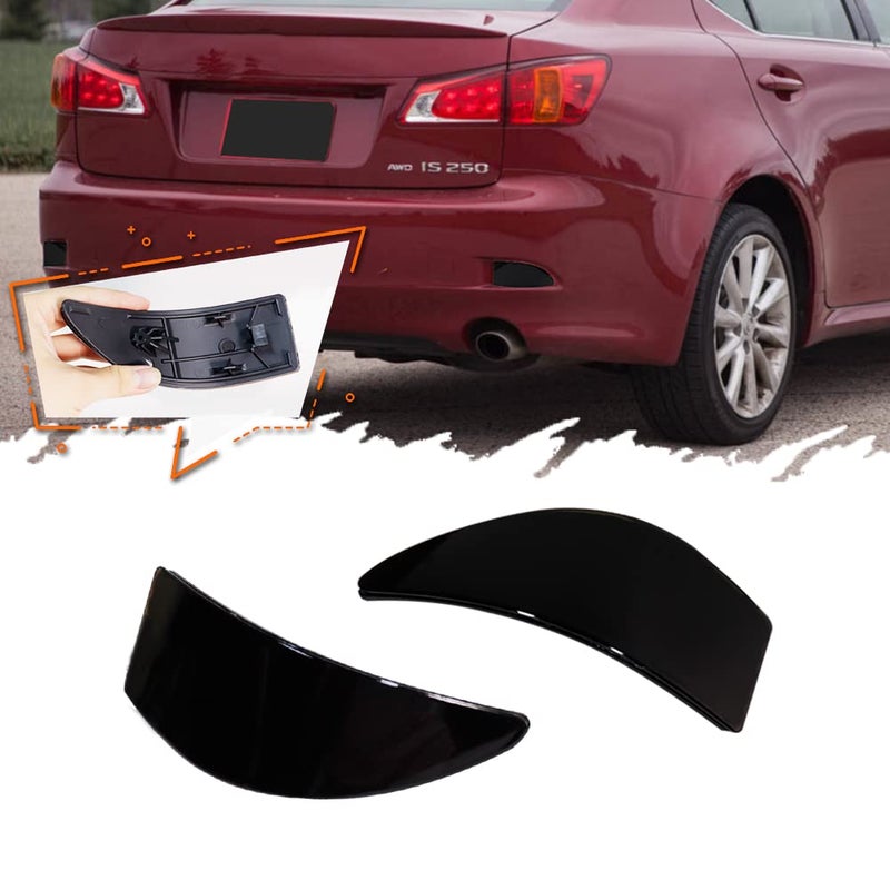 TurningMax Smoked Lens Rear Bumper Reflector Covers For 20062013 Lexus IS IS250 IS350 Function as Tail  Brake Lamps