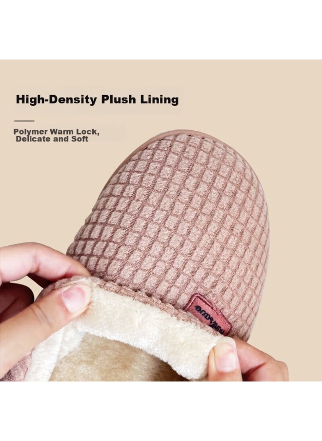 Paulfrank Big-mouth Monkey Cotton Slippers For Women, Autumn And Winter Couple Fashion Home Thick-soled Plush Warm Cotton Shoes For Men, Pf806, Lotus Pink, Size 250