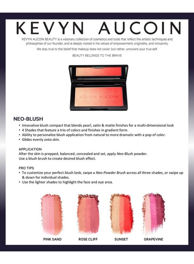 Kevyn Aucoin The Neo Blush Grapevine: Blush Makeup Compact. Trio Palette Of Gradient Colors. Blends Pearl Satin & Matte Finishes For Highlighting Cheeks. Personalized Looks Natural To Pop Of Color - Image 5