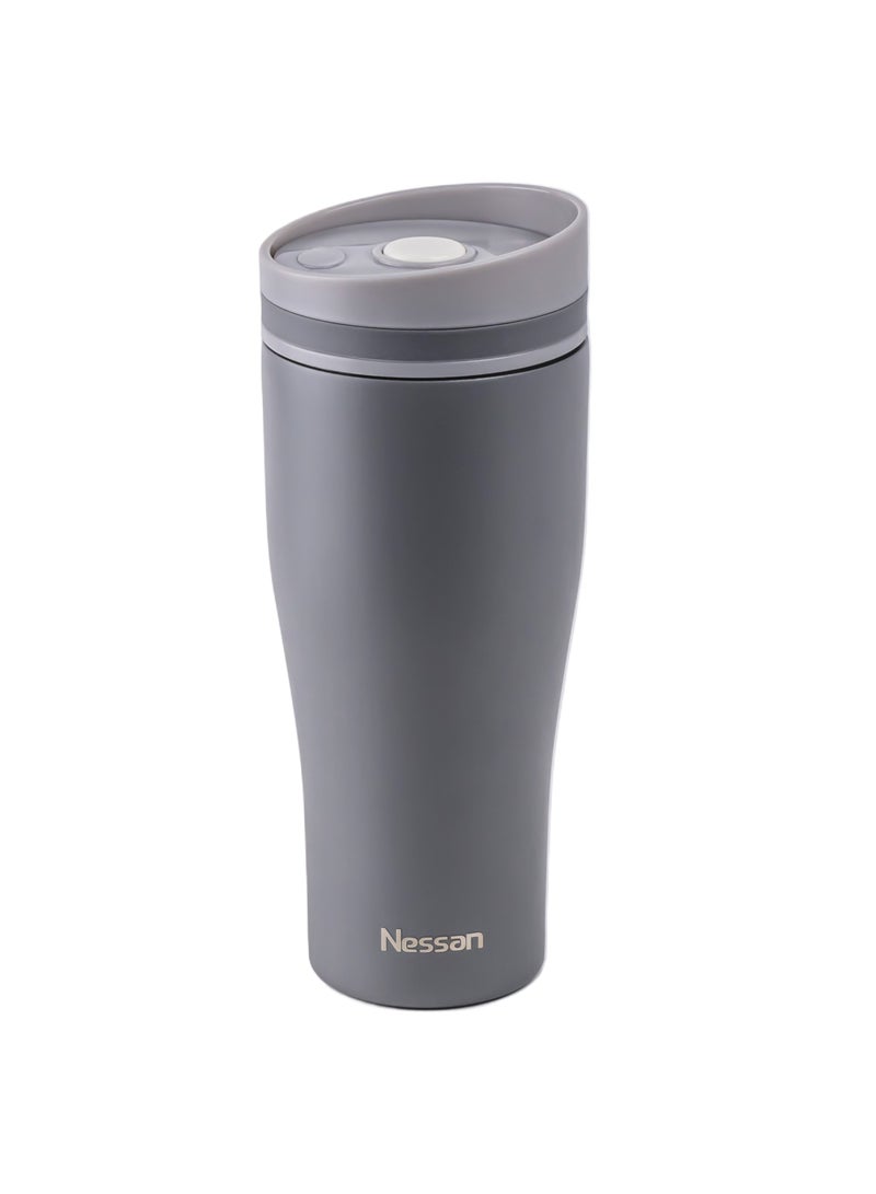 Nessan Insulated Stainless Steel Vacuum Mug, 360 ml - Grey - Image 1