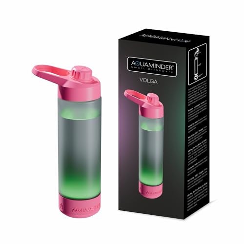 Aquaminder Silicone Smart Water Bottle With Hydration Reminder For Adult & Kids With Easy Grip, Glows & Beep Feature Frosted Water Bottle 770 Ml | Perfect For Gift, Gym,Office & Daily Use (Volga Pink) - Image 1