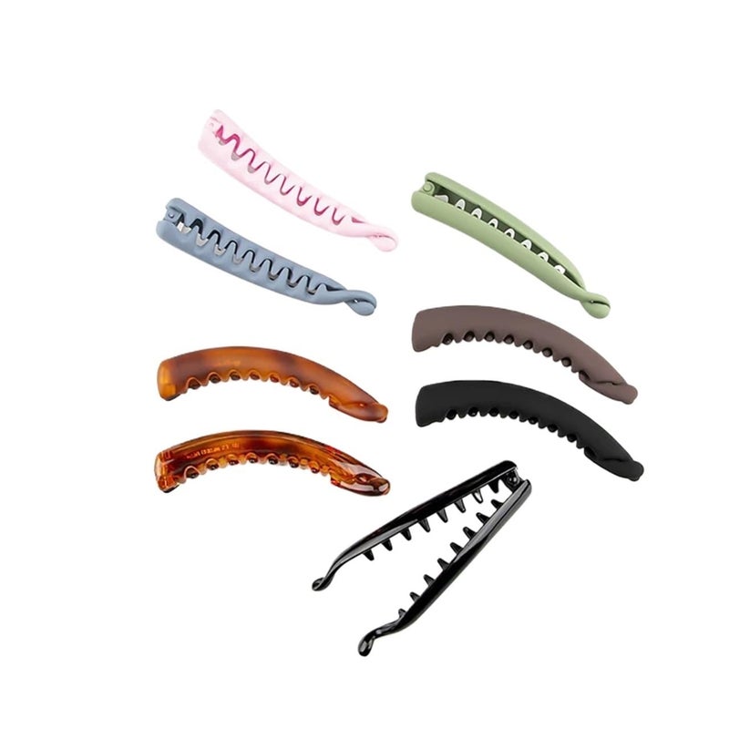 12pcs Large Hair Clip Banana for Ladies Buckle for Barrette Hairpins for A Woman Accessories Sprocket Clips(4-Highlight Black) - Image 1