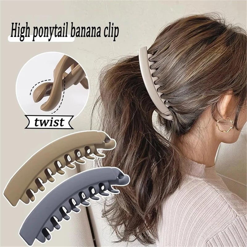 12pcs Large Hair Clip Banana for Ladies Buckle for Barrette Hairpins for A Woman Accessories Sprocket Clips(4-Highlight Black) - Image 3