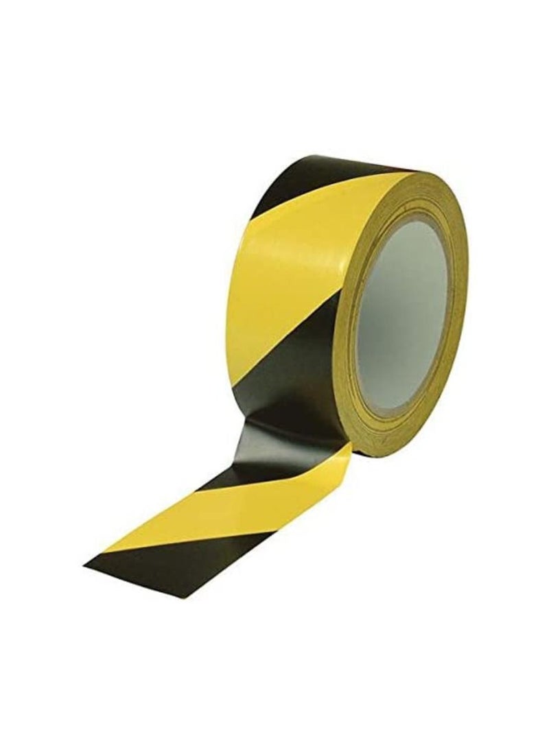 High Power - Hazard Warning Tape Black And Yellow Adhesive Safety Tape Caution Barricade Construction Tape For Dangerous Areas, Walls, Pipes, Equipment Floor Marking Tape 28MMX25MM Dust Free - Image 1