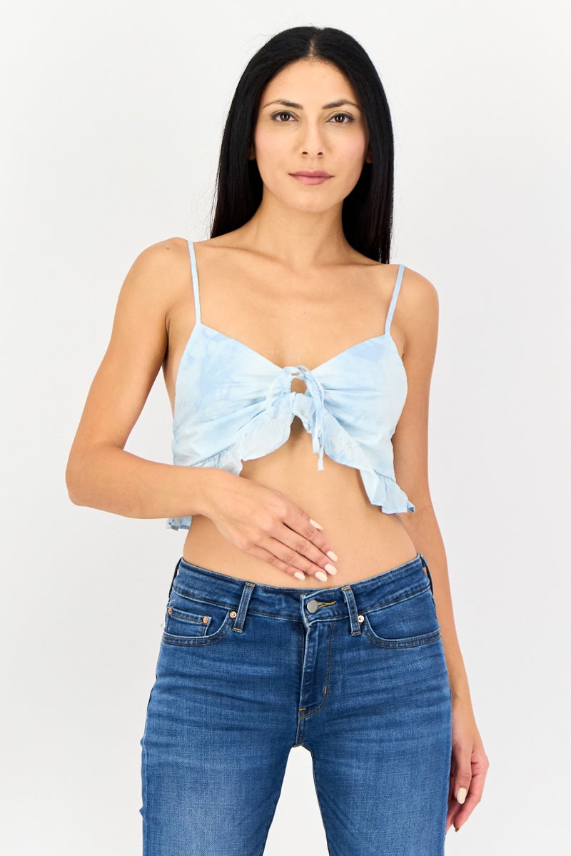 Bershka بلوزات نسائية بدون أكمام على شكل حرف V بتدرجات الألوان المتعددة - Image 1