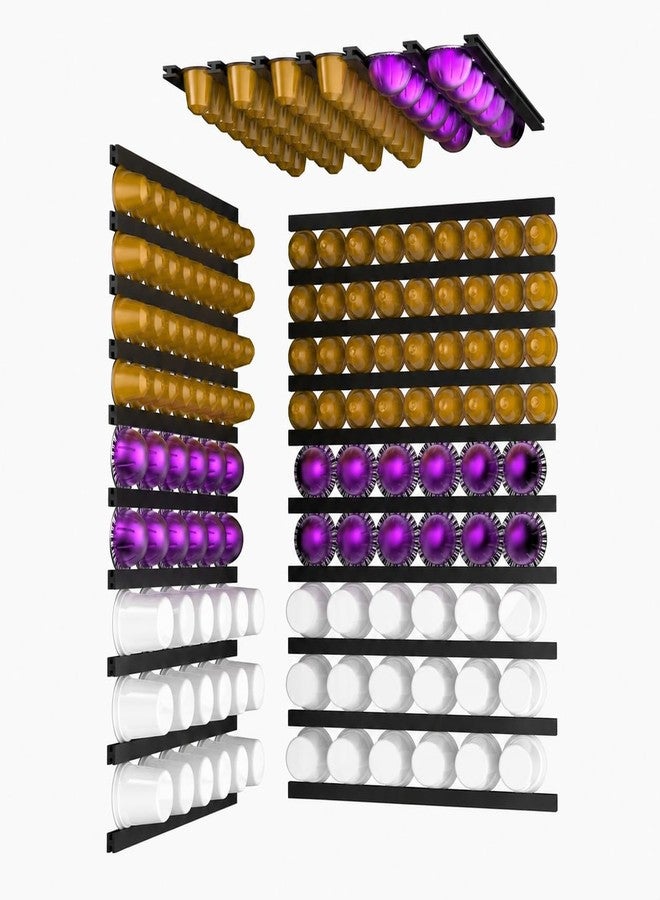 Vomelon Adhesive Coffee Pod Holder, 10 PCS Under Cabinets/Wall Mounte Vertically or Horizontally,Coffee Pod Storage for Coffee Shop Desktop Office and Kitchen,Black - Image 1
