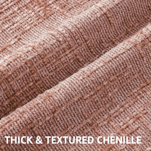 decorUhome Summer Pink Chenille Throw Pillow Covers 18x18 Set of 2 Textured Soft Cozy Slubby Couch Pillow Covers Modern Farmhouse Boho Decorative Pillow Cases for Bed Sofa Living Room - Image 3