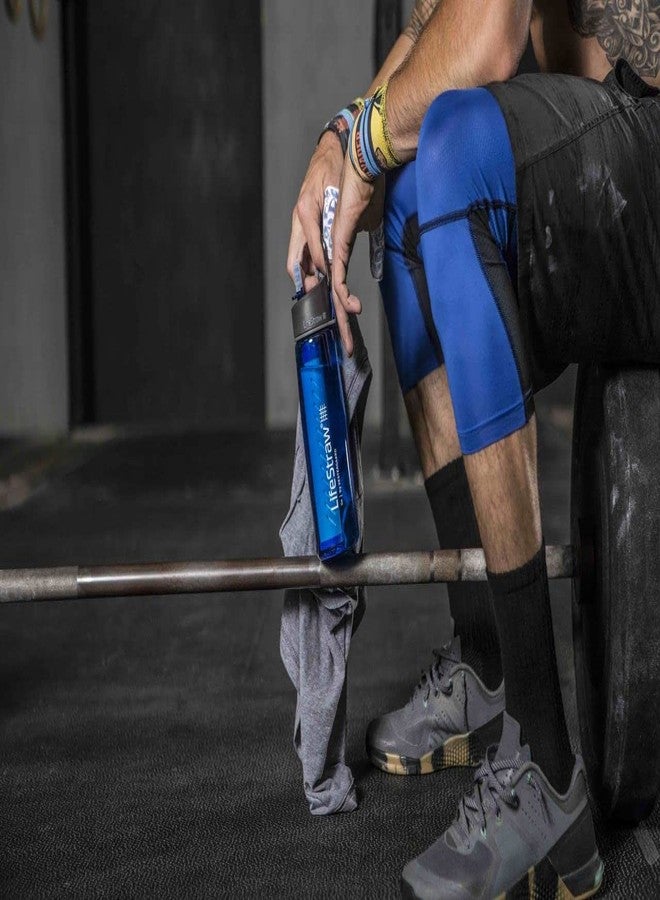 LifeStraw Go Water Filter Bottle, 22oz, Navy Blue - Image 3