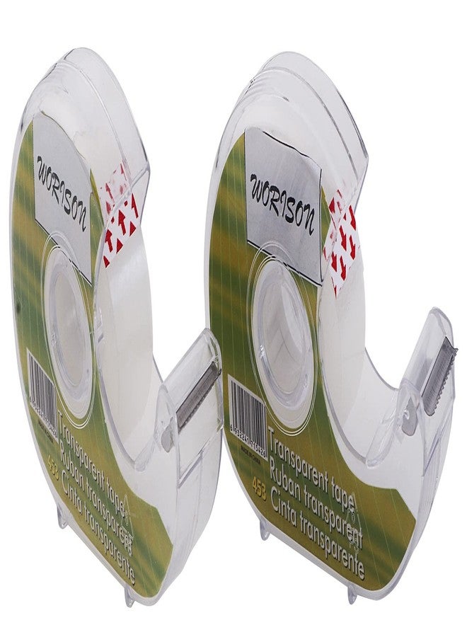 worison Clear Tapes and Refillable Dispensers 2 Pack 18mm x 30 Meter Per Roll for Home, School, Office Etc - Image 1