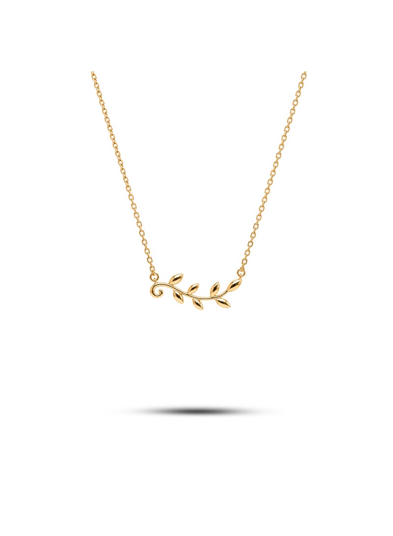 18K Pure Gold Women’s Leaf Necklace, Premium Finish & Elegant Style , 2.88 Gram