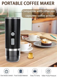 Generic Portable Coffee Maker, 3-in-1 Fast Hot Mini Electric Espresso Machine, Self-heating Automatic Capsule Coffee Maker,for Capsules, Coffee Powder, Tea, Suitable for Home, Travel, Camping  - Image 2